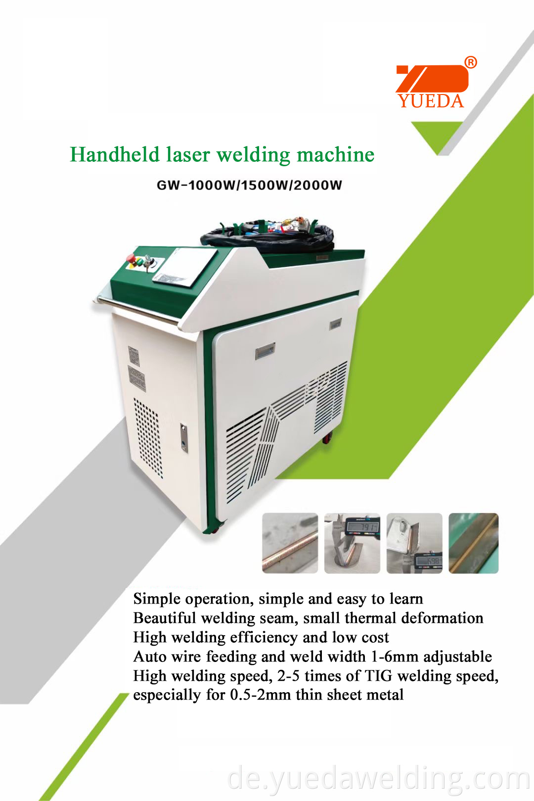 2021 1 kW 1,5 kW 2 kW Faserlaserschweißer / Handfaser -Laserschweißmaschine tragbar